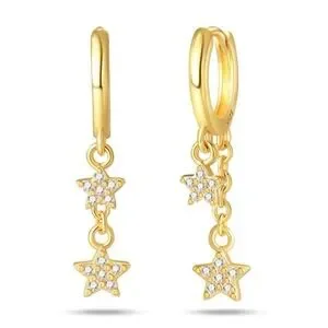 Gold Star Dangle Earrings