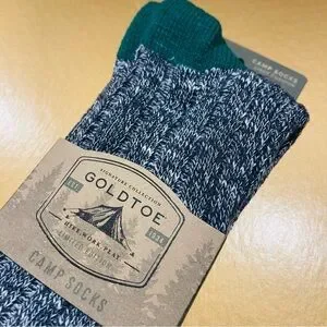 GOLD TOE Camp Socks Light Cushion 2 Pairs Shoe Size 6-12.5