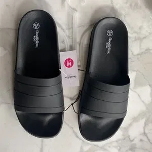 Goodfellow & Co Mens Sandals 9/10 Black Ricky Slides NEW