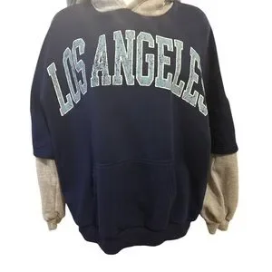 Goodie Two Sleeves Navy Blue Los Angeles T-shirt Hoodie Sweater