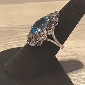 Gorgeous Silver Topaz Cocktail Ring