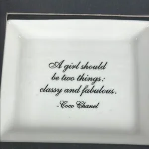 Gorgeous Trinket Dish With Quote From CoCo Chanel Great Gift Idea Gift Wrapp