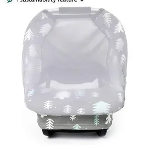 Gray And White Baby Car Seat Cover