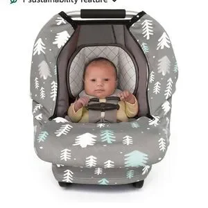 Gray And White Baby Car Seat Cover