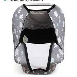 Gray And White Baby Car Seat Cover