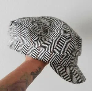Gray Plaid Newsboy Cap