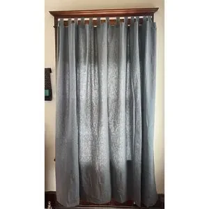 Gray Room Window Cotton Lined Relaxed Light Filtering Blackout Curtains Drapes L