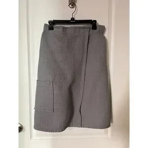 Gray Waffle Texture Wrap Towel with Velcro/Elastic Size S/M