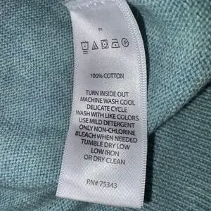 Grayson & Dunn Men's XL Quarter Zip Pullover Sweater 100% Cotton Teal Green