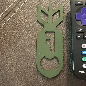 Green Bottle Opener Keychain F bomb. Made in USA source unknown
