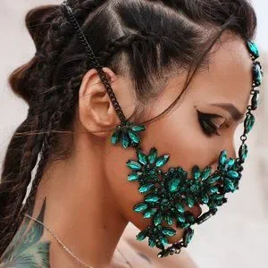Green Crystal Face Mask Halloween Mask Women Masquerade Rhinestone Face Jewelry