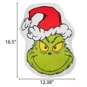 Grinch Head Pillow