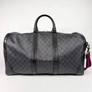 Gucci Black GG Supreme Large Duffle Bag