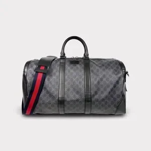 Gucci Black GG Supreme Large Duffle Bag