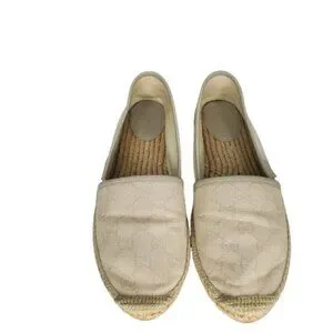 Gucci GG Supreme Monogram Canvas Slip On Espadrille Flats