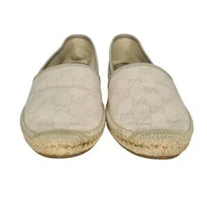 Gucci GG Supreme Monogram Canvas Slip On Espadrille Flats