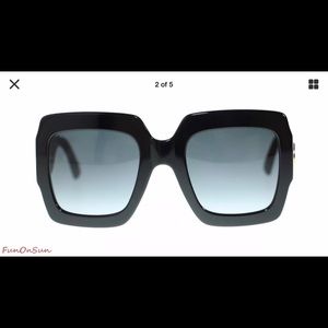 Gucci GG0102 Black Womens Oversized Sunglasses