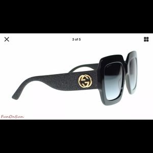 Gucci GG0102 Black Womens Oversized Sunglasses