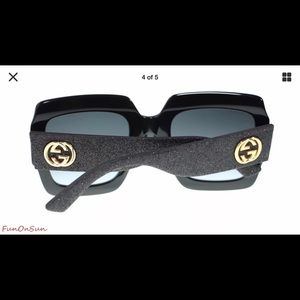 Gucci GG0102 Black Womens Oversized Sunglasses
