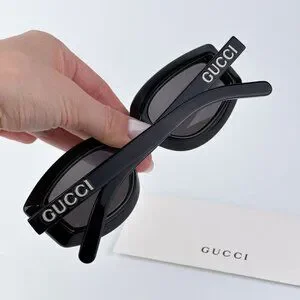 Gucci GG1719S 001 BRAND NEW Sunglasses Black Grey Women Square