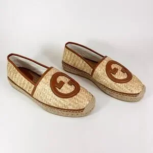 Gucci Interlocking G Raffia Leather Espadrille - Men’s 11.5