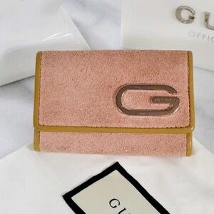 Gucci Pink Suede Leather 6 Key Holder