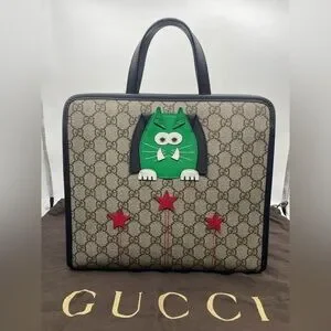 Gucci PVC HandBag with the iconic green cat design