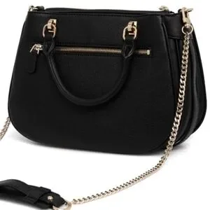 Guess Black Satchel With Gold Accents