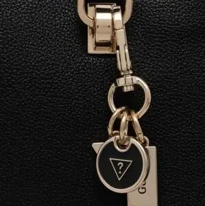 Guess Black Satchel With Gold Accents