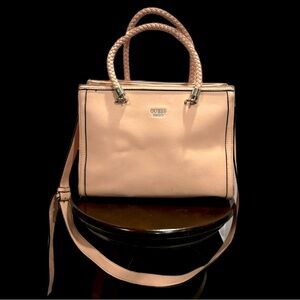 Guess Pink Satchel with Braded Handles with Silver Accents