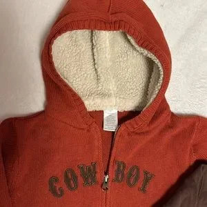 GYMBOREE COWBOY ZIP CARDIGAN HOODY & WANTED SHIRT 5 5T EUC