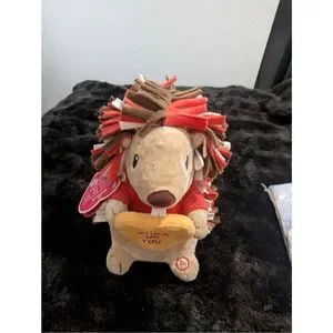 Hallmark Valentine Porcupine STUCK ON YOU musical motion plush 9"H