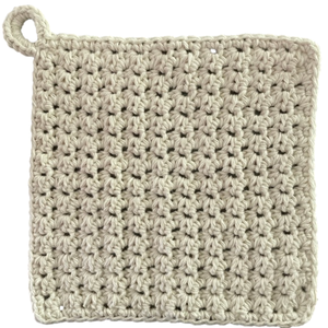 HAND CRAFTED Crochet Washcloth Dishcloth With Hang Loop 100% Cotton CHOOSE COLOR