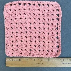 Hand Crocheted Washcloths Dishcloths Trivets 100% Cotton Granny Stitch Set Of 2