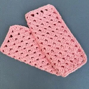 Hand Crocheted Washcloths Dishcloths Trivets 100% Cotton Granny Stitch Set Of 2
