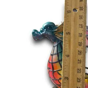 Hand-Painted Resin Dragon Lamp 5.5" Tall Multicolor Illuminated NWB Nightlight