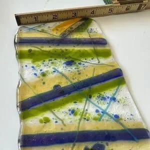 Handcrafted Fused Glass Soap Dish With Natural Cold Processed Soaps