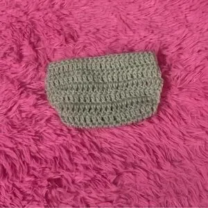 HANDCRAFTED & HAND CROCHETED GREEN DIAPER COVER WITH FLORAL WOODEN BUTTONS PR-NB