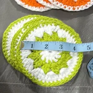 Handmade 100% Cotton Crochet Citrus Slice Coasters