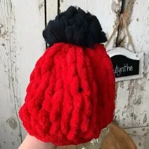 Handmade Chunky Knit Hat With Raw Wool Pom Pom