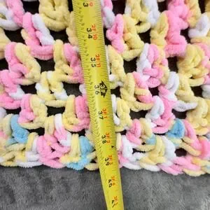Handmade Crochet Baby Blanket Pastel‎ Colors Soft Knit Throw 36x36
