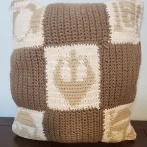 Handmade Crochet Pillow With Geometric Patterns