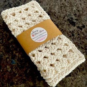 Handmade Crocheted Washcloths Facecloths Dishcloths 100% COTTON Set of 2