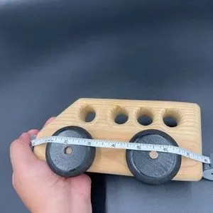 Handmade Maple Wood Classic Wooden 3.5” X 8” Toy Bus