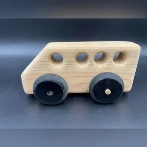 Handmade maple wood Classic wooden 3.5” x 8” Toy Bus