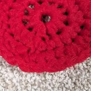 Handmade Red Crochet Pot Scrubber Scouring Pad
