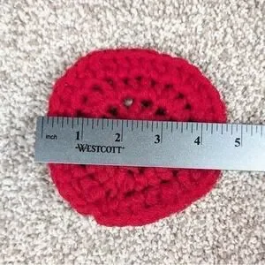 Handmade Red Crochet Pot Scrubber Scouring Pad