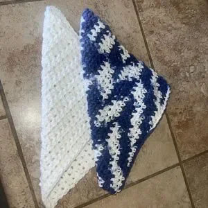 Handmade Set‎ of 2 Crochet Cotton Dish/Wash Cloths 8.5x7.5 Inches