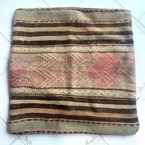 Handmade Striped Woven Turkish Pillow Cover 18x18in