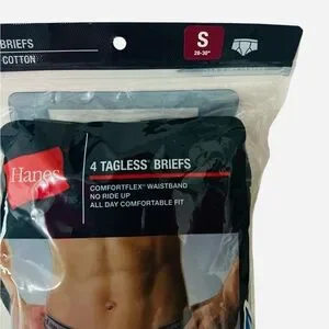 Hanes Ultimate Briefs Underwear Black/Grey Tagless 4-pack Men’s Size S